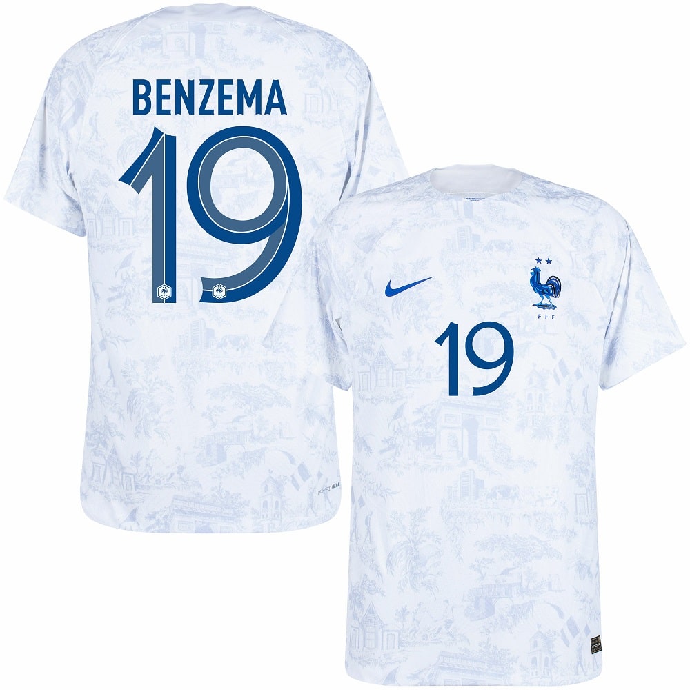 MAILLOT EQUIPE DE FRANCE EXTERIEUR COUPE DU MONDE 2022 BENZEMA