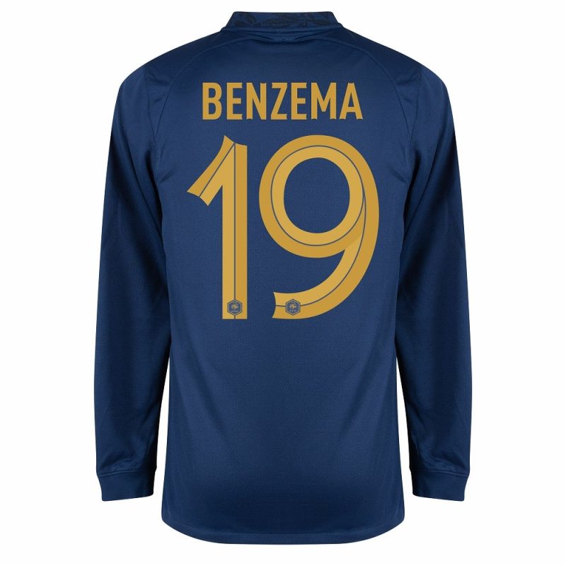 MAILLOT FRANCE DOMICILE COUPE DU MONDE 2022 BENZEMA M-L