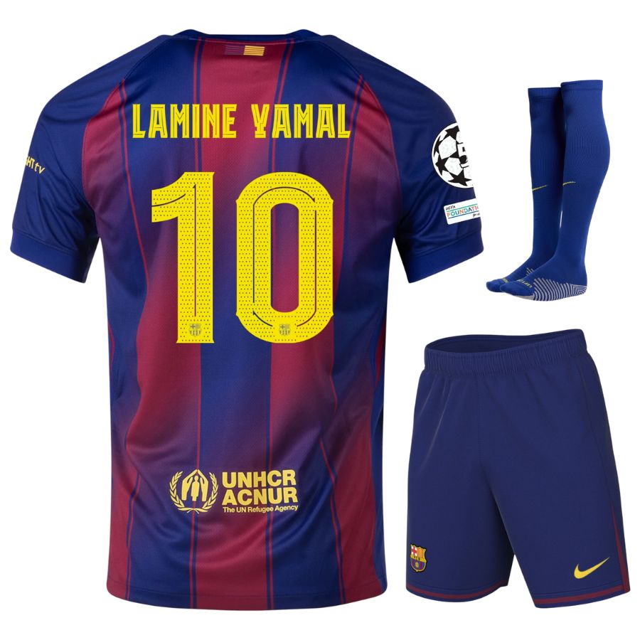 Maillot Kit Enfant Barca Domicile 2025 2026 Lamine Yamal UCL